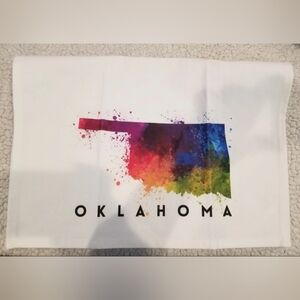 Set of 3 Oklahoma, State Abstract Watercolor (100% Cotton Tea Towel)